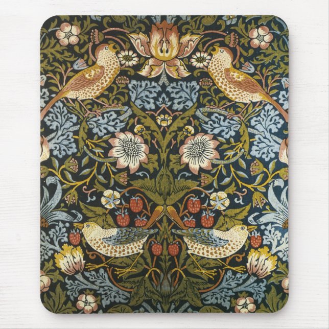Alfombrilla De Ratón Flores y pájaros Mousepad (Frente)