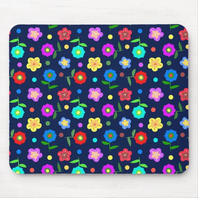Alfombrilla De Ratón Flores y puntos (Frente)