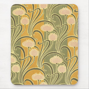 Alfombrilla De Ratón Flores y rayas Art Nouveau de Rene Beauclair