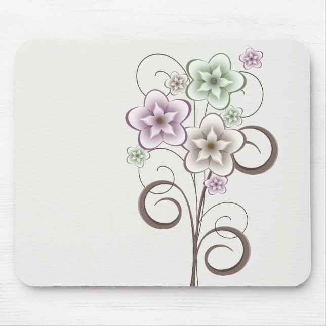 Alfombrilla De Ratón Flores y rizos Mousepad (Frente)