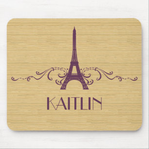 Alfombrilla De Ratón Flourish púrpura Mousepad del francés