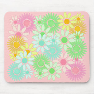 Alfombrilla De Ratón Flower power retro del mousepad del estilo de la