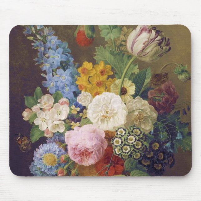 Alfombrilla De Ratón Flower Still Life by Jean Ulrich Tournier (Frente)