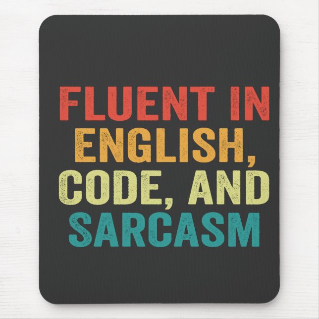 Alfombrilla De Ratón Fluidez en código inglés y codificación divertida  (Frente)