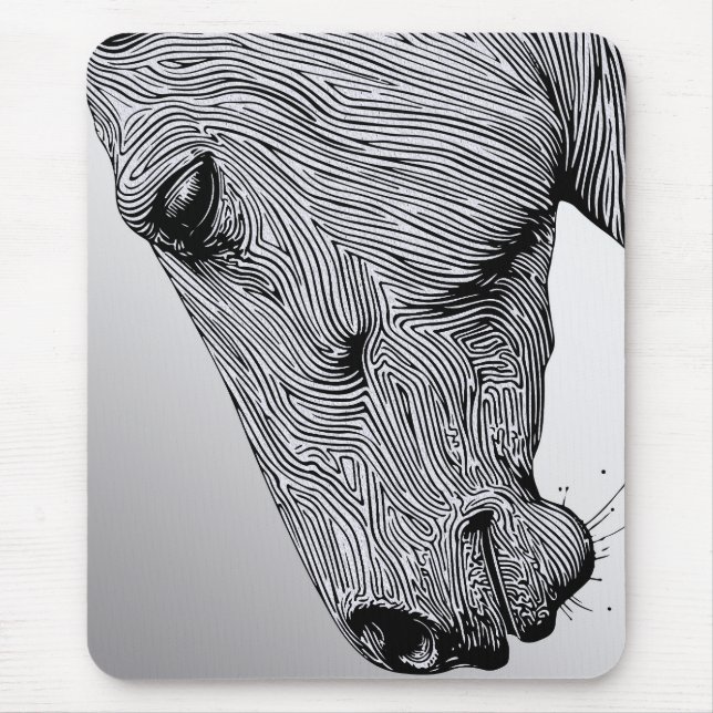 Alfombrilla De Ratón Flujo del salvaje caballo de arte de la línea Mini (Frente)