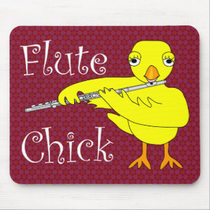 Alfombrilla De Ratón Flute Chick Text