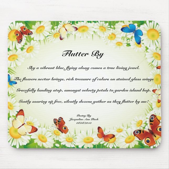 Alfombrilla De Ratón Flutter By Poem Mouse Pad (Frente)
