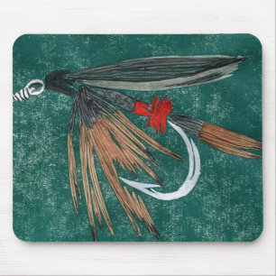 Alfombrilla De Ratón Fly Mousepad de trucha de "Iron Blue Dun"