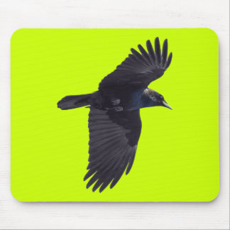 Alfombrilla De Ratón Flying Black Raven Gothic, Haida, Wildlife