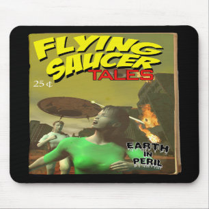 Alfombrilla De Ratón Flying Saucer Tales Fake Pulp Cover Mousepad