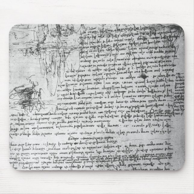Alfombrilla De Ratón Fol.145v-b, página del cuaderno de da Vinci (Frente)