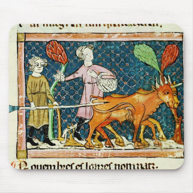 Alfombrilla De Ratón Fol.59r octubre: Arado (Frente)