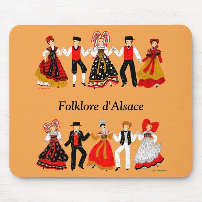 Alfombrilla De Ratón Folklore de l'Alsace, Francia (Frente)