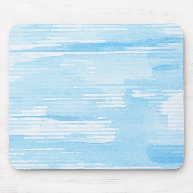 Alfombrilla De Ratón Fondo azul abstracto de la acuarela, textura (Frente)