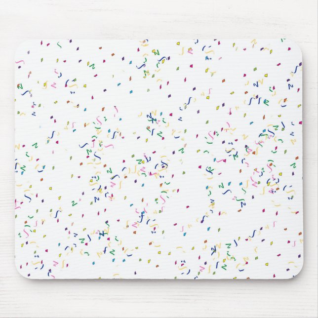 Alfombrilla De Ratón Fondo blanco confetti (Frente)