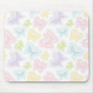 Alfombrilla De Ratón Fondo con las mariposas en acuarela
