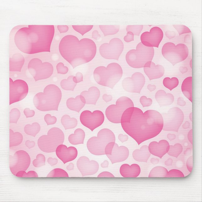 Alfombrilla De Ratón Fondo con los corazones (Frente)
