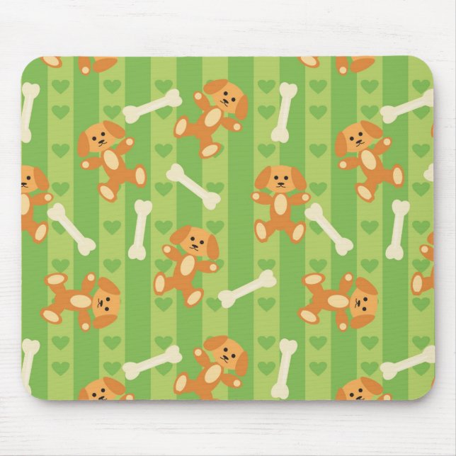 Alfombrilla De Ratón fondo con los perros y los huesos (Frente)