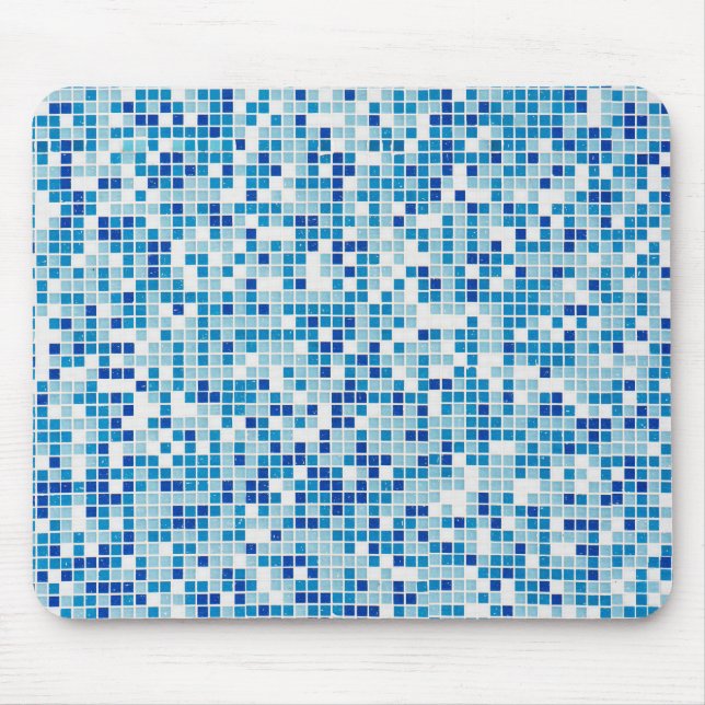 Alfombrilla De Ratón Fondo de azulejos azules (Frente)
