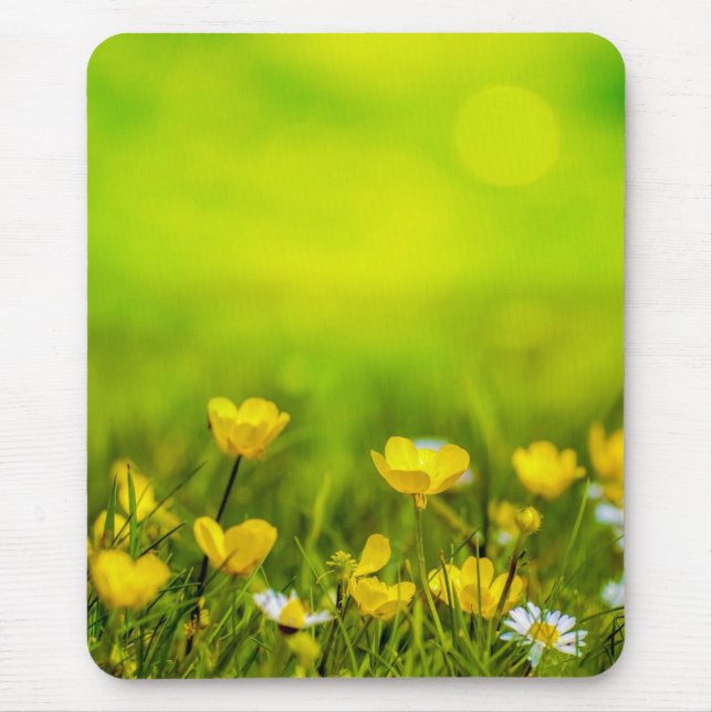 Alfombrilla De Ratón Fondo de flores de primavera (Frente)