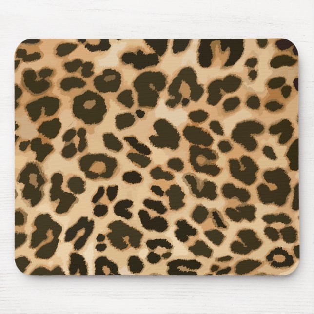 Alfombrilla De Ratón Fondo de impresión de leopardo (Frente)