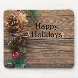 Alfombrilla De Ratón fondo de madera con conos de pino