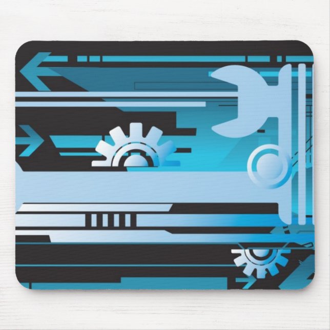 Alfombrilla De Ratón Fondo de semitono técnico 3 (Frente)