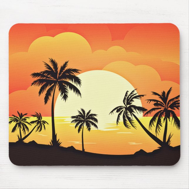 Alfombrilla De Ratón Fondo de verano con palmeras-32134 (Frente)
