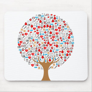 Alfombrilla De Ratón Fondo del árbol médico