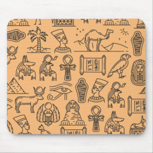 Alfombrilla De Ratón Fondo del símbolo jeroglífico egipcio