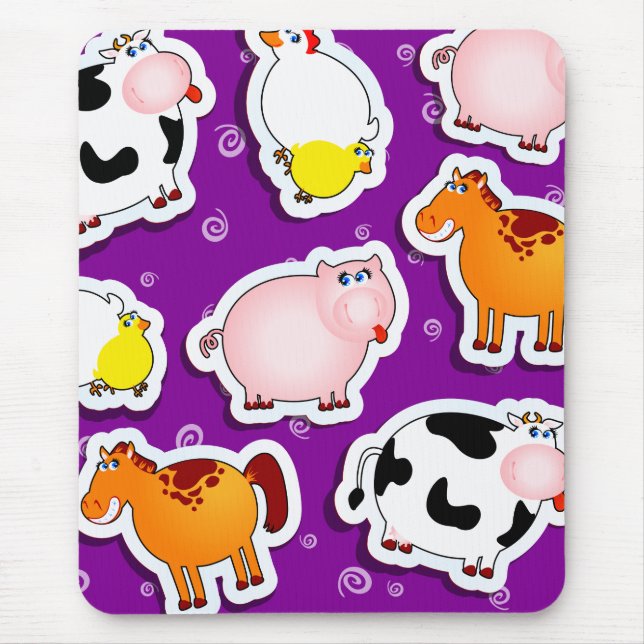 Alfombrilla De Ratón Fondo feliz de la granja, mousepad (Frente)