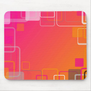 Alfombrilla De Ratón Fondo rosa-naranja con cuadrados coloridos