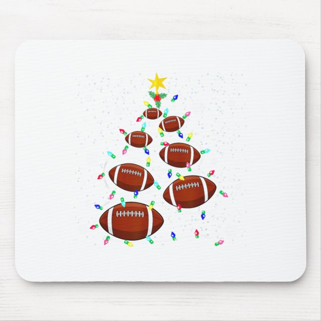 Alfombrilla De Ratón Football Christmas Tree Light Xmas Football Boys G (Frente)