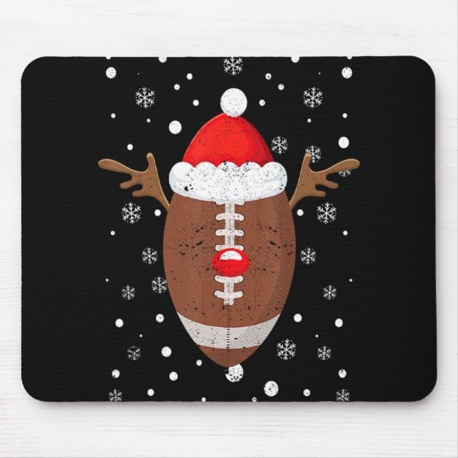 Alfombrilla De Ratón Football Fan Reindeer Antlers Christmas Xmas Elk T (Frente)