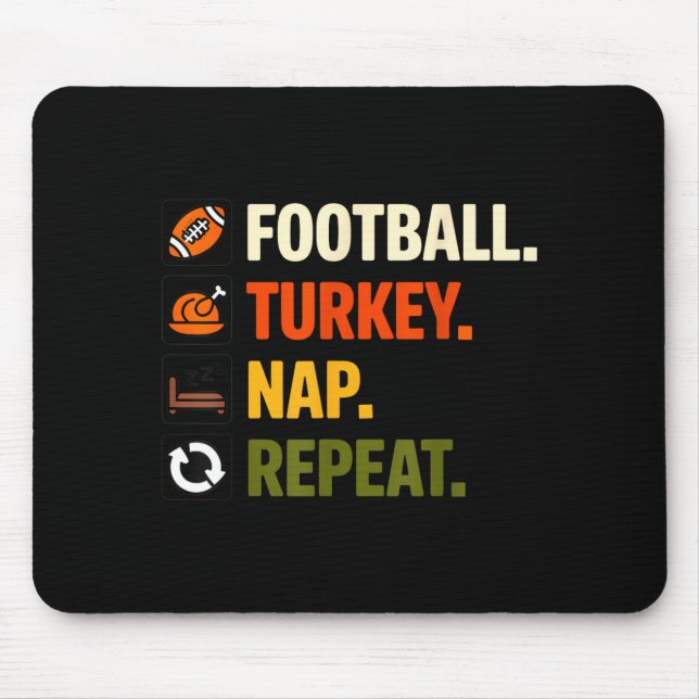 Alfombrilla De Ratón Football Turkey Thanksgiving For Kids Boys Men  (Frente)