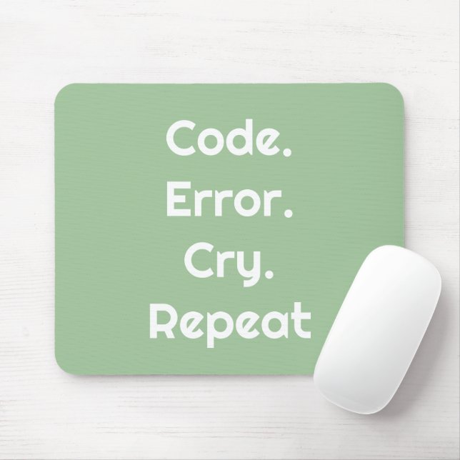 Alfombrilla De Ratón For Coders & Tech Pros – Code. Error. Cry. Repeat  (Con ratón)