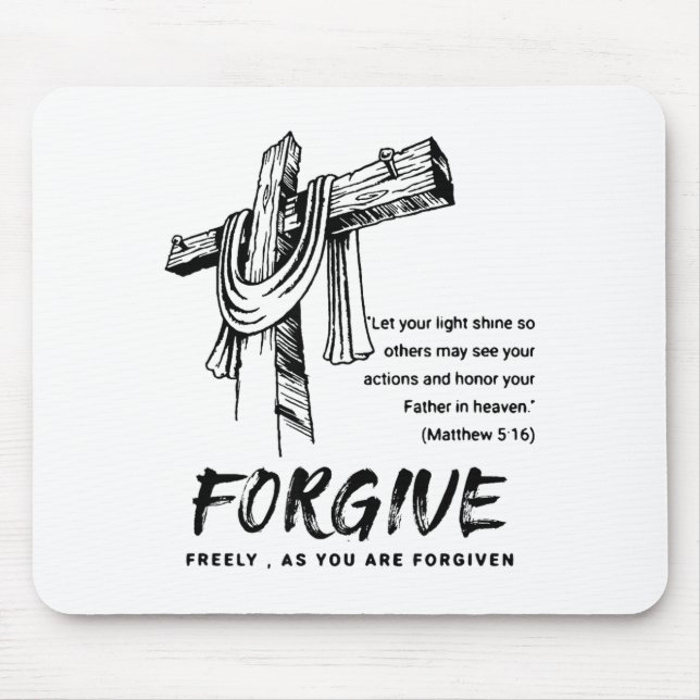 Alfombrilla De Ratón Forgive Cross Christian Faith Tee  (Frente)