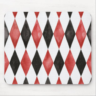 Alfombrilla De Ratón Forma de diamante rojo negro blanco