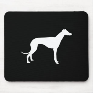 Alfombrilla De Ratón Forma en negro y blanco de galgo