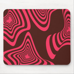 Alfombrilla De Ratón Forma geométrica abstracta rosa, óptica, de moda y