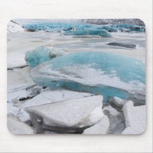 Alfombrilla De Ratón Formaciones de hielo glaciar en invierno