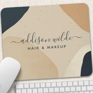 Alfombrilla De Ratón Formas abstractas modernas beige azul marino neutr