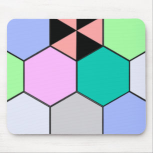 ALFOMBRILLA DE RATÓN FORMAS DE HEXAGÓN COLORIDAS