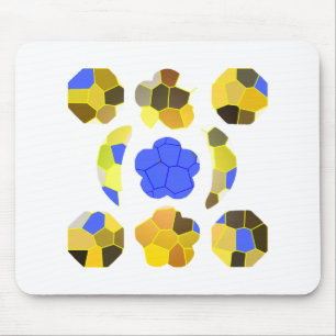 Alfombrilla De Ratón Formas de Ilustracion azul amarillo