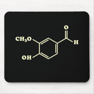 Alfombrilla De Ratón Fórmula química molecular de vainilla