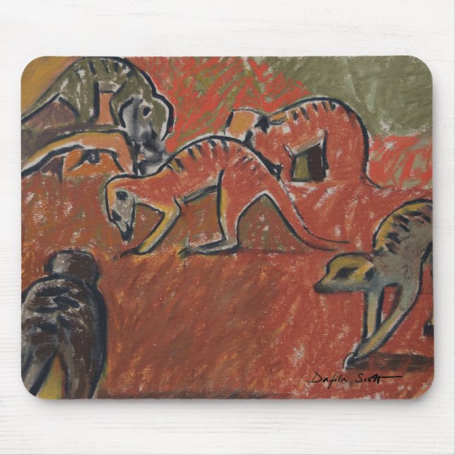 Alfombrilla De Ratón Forraje de Meerkats - mousepad del arte (Frente)
