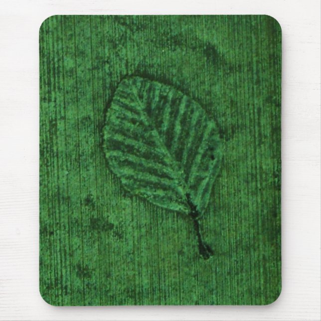 Alfombrilla De Ratón Fósil de hoja verde (Frente)