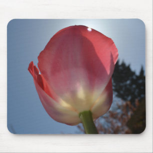 Alfombrilla De Ratón foto arte de flor de tulipán rosa de primavera