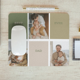 Alfombrilla De Ratón Foto Collage Moderno El Mejor Regalo De Papá Nunca