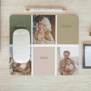 Alfombrilla De Ratón Foto Collage Moderno El Mejor Regalo De Papá Nunca